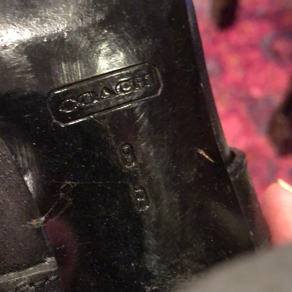 COACH black leather high heeled boots with buckles - Picture 9 of 10